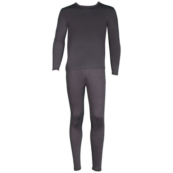 SLM Men's Microfiber Fleece Thermal Underwear Two Piece Long Johns Set-XL-Dark Gray