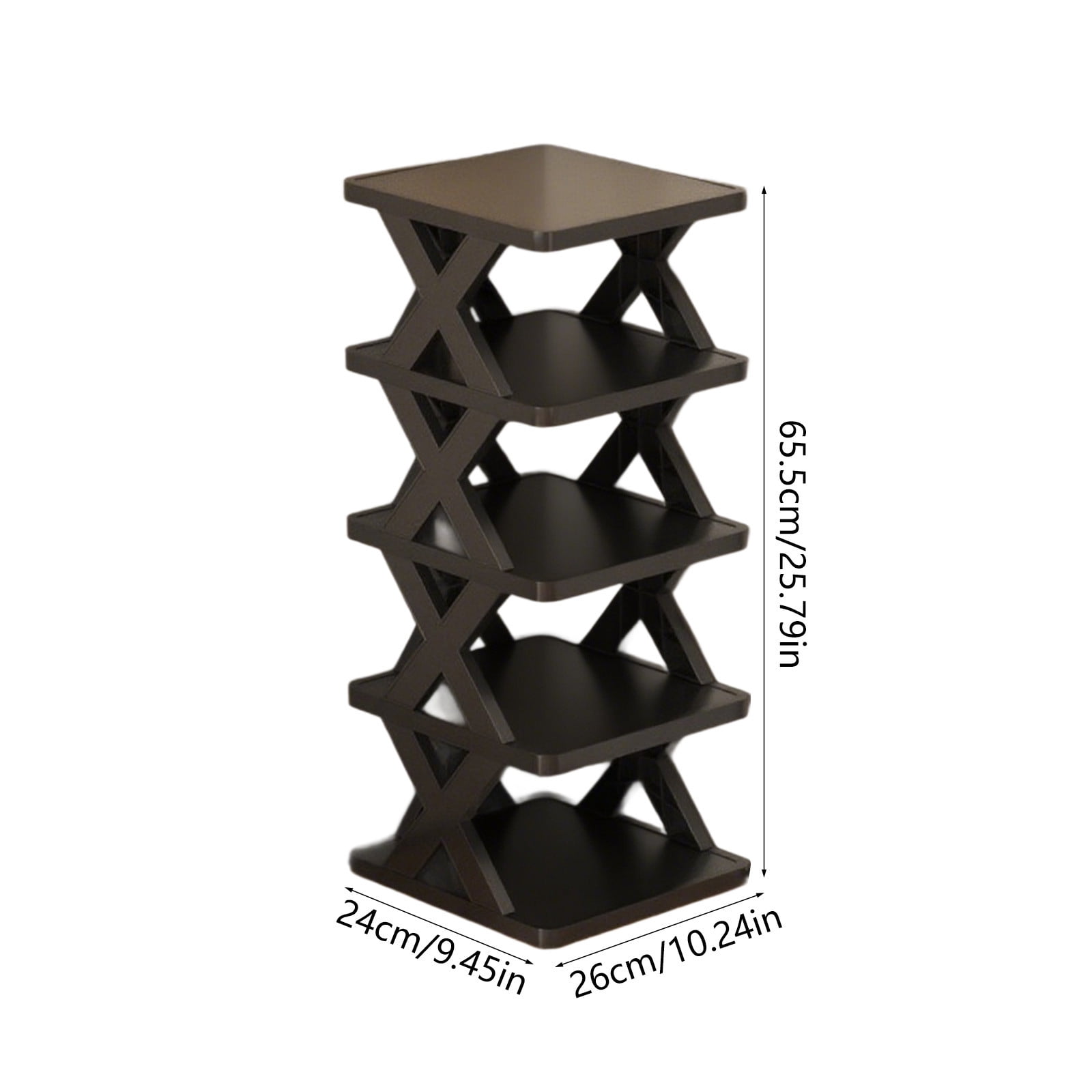 5-Tier Foldable Shoe Rack, Stackable Shoe Shelf Corner Shoe Tower Vertical Shoe Shelves for Indoor Outdoor, Folding Shoe Rack for Closet, Front Door Entrance, Bedroom, Space-Saving, No Assembly