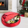 thumbnail image 2 of Christmas Wreath Storage Bag 25" - Handles Made Of Durable 600D Oxford Polyester Material Storage Bag Extra Large 25” Holiday Wreaths Container (Red), 2 of 6