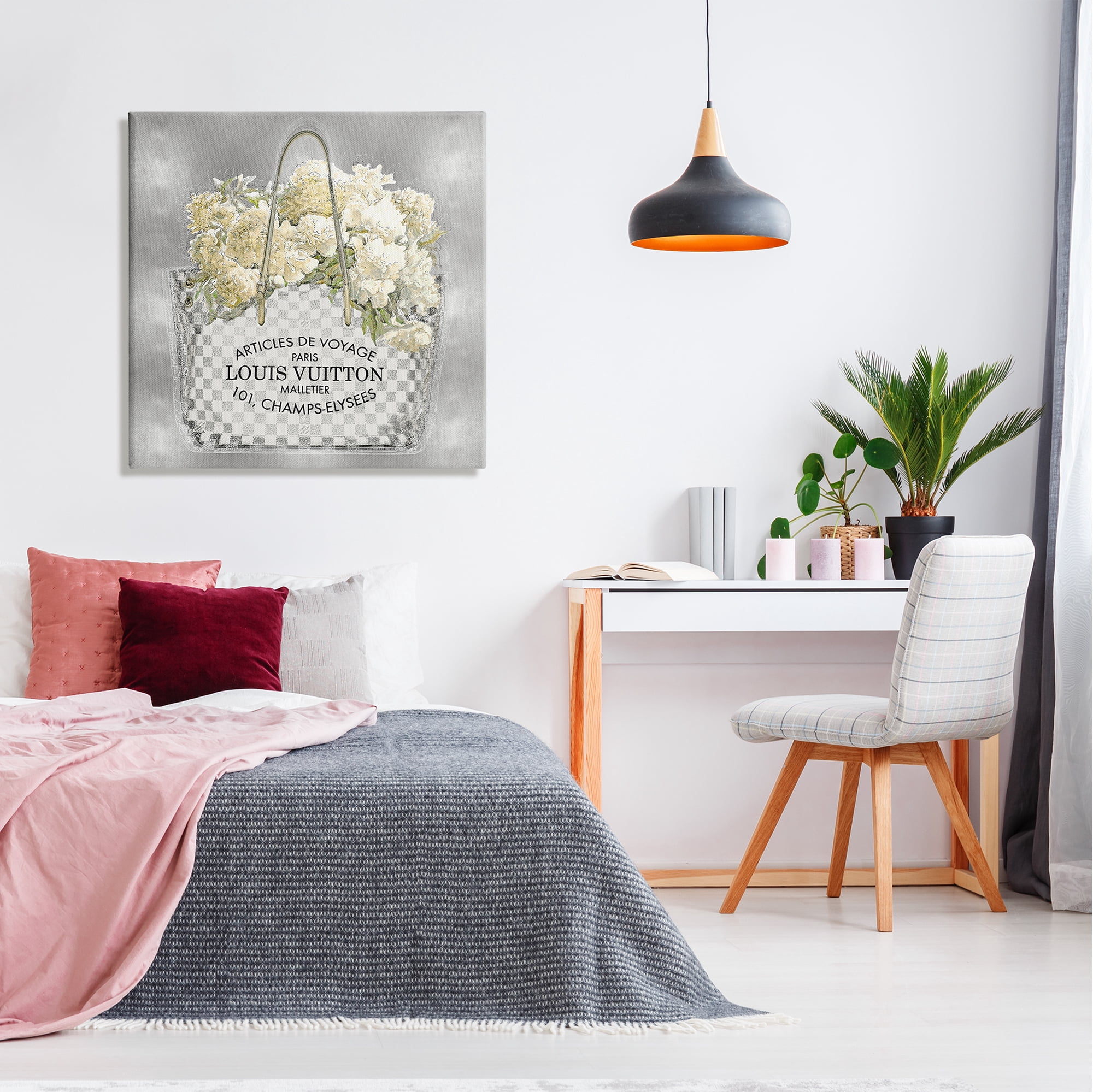 Stupell Industries Glam Bouquet in Purse Botanical & Floral Painting Gallery Wrapped Canvas Print Wall Art, 30 x 30