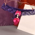 thumbnail image 2 of Sexy Lace Thong for Women Playful Bow Tie Design Pearl Sheer Comfortable Underwear Seductive Transparent Style, 2 of 2