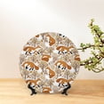 thumbnail image 6 of Balery Autumn Fox with Brown Plants Print Bone China Decorative Plate Ceramic Dinner Plates Art Crafts with Display Stand-7in, 6 of 6