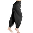 thumbnail image 5 of Women's Super Soft Yoga Pilates Pants Slacks Bloomers Wide Leg Long Loose Baggy Casual Trousers Activewear Relaxed Fit Pants, M-2XL, Black/Gray/Dark Grey, 5 of 6