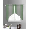 thumbnail image 3 of Green Grey Ombre Swag Valances for Windows, Modern Gradient Abstract Art Rod Pocket Sheer Valances for Small Windows, Swag Toppers Light Filtering for Kitchen Living Room 2 Panels 36''x36'', 3 of 6