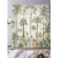 thumbnail image 3 of Palm Tree Sheer Curtains 84 Inch Length 2 Panels Set, Sage Green Tropical Nature Plant Watercolor Voile Window Treatment Rod Pocket Curtains Sheers Drapes for Bedroom/Living Room/Kitchen 52"x84"x2, 3 of 7