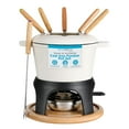 thumbnail image 1 of Juego de ollas para fondue de hierro fundido BIRDROCK HOME | 8 tenedores para fondue, quemador de seguridad cromado | Chocolate, queso, derretido, calentador de salsas, minifuente, fresas cubiertas |, 1 of 5