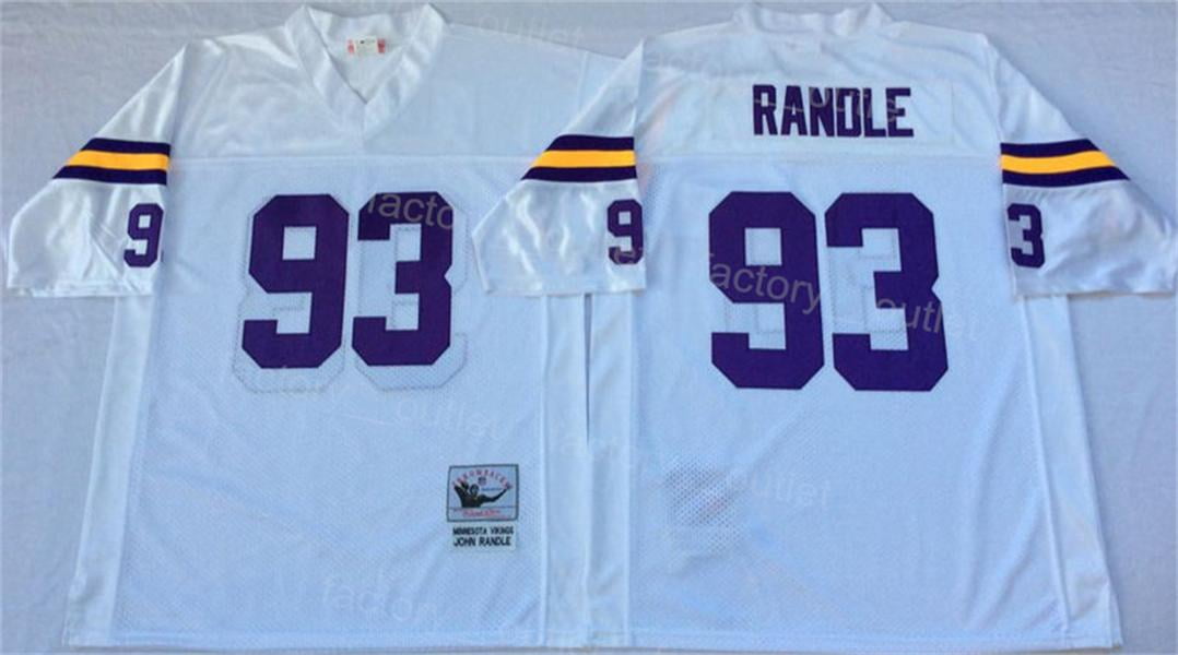 NFL_ Throwback Football Mitchell and Ness 10 Fran Tarkenton Jersey 75th 22  Paul Krause 28 Adrian Peterson 44 Chuck Foreman 80 Cris Carter 88 Alan Page  93 John Randle ncaa 