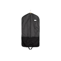 Covermates Keepsakes Deluxe Garment Bag Set - Premium Polyester - Full Length Zipper - ID Window - Carrying Handles - Stowaway Pouch - Closet Storage, Black