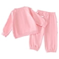 thumbnail image 6 of Likimi Child Toddler Girls Outfit Set Long Sleeve Bow Print Crew Neck Sweatshirt With Pants Soft Clothes Set Size 2-3 Years, 6 of 7