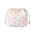 thumbnail image 2 of EGNMCR Floral Drawstring Makeup Bag Printed Drawstring Storage Bag Large Capacity Makeup Bag polyester storage b ag, 2 of 6