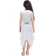 thumbnail image 2 of Oyolan Robe de Danse Ballet Asymétrique Sans Manches pour Filles, Robe d'Église Bleu Clair 10, 2 of 7