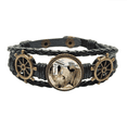thumbnail image 1 of Pulsera marina tejida en cuero estilo europeo francés Edificio de Paris, 1 of 4