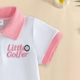 thumbnail image 6 of Xyant Toddler Girl Sports Outfit Short Sleeve Lapel Tops Tennis Mini A Line Skirt Little Girl Casual Cute 2 Pcs Clothes Set (Pink,12-18 Months), 6 of 7