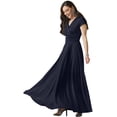 thumbnail image 1 of Vestido largo KOH KOH talla grande azul marino oscuro para mujer, 1 of 5
