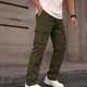 thumbnail image 5 of Ceisia Men's Solid Color Slim Straight Cargo Pants Elastic Waist Drawstring Tactical Trousers with Multi Pockets Gifts, 5 of 5