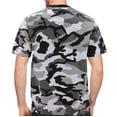 thumbnail image 2 of Men's Classic Crewneck Camouflaged Pattern Shirt Lightweight Army T-shirt (Grey, L), 2 of 3