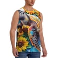 thumbnail image 2 of Haiem Men's Sunflower Turtle Print Tank Tops Summer Sleeveless Cut Off Workout T-Shirts Fitness Vest Athletic Undershirts-X-Large, 2 of 8
