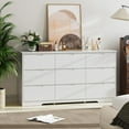 thumbnail image 3 of 59'' White Dresser for Bedroom, 9 Drawer Wood Dresser with Handle Free, Large Modern Chest of Drawers Dressers for Home Office, Living Room, Entryway, 3 of 14