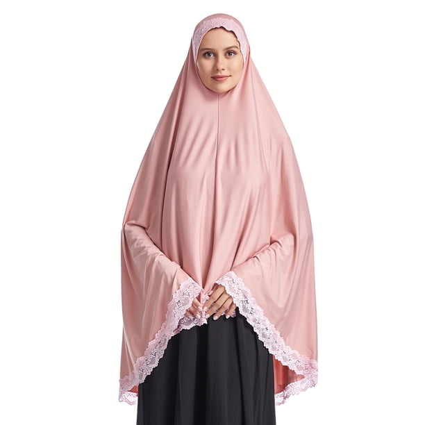 Musulmán Hijab Khimar Pañuelo para las Mujeres, Estilo Largo de Color Sólido Bandas para el Uso Diario Rutina Modesta