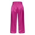 thumbnail image 6 of ABATAB Womens Silk Satin Pants Soft Comfortable Elastic Waist Cropped Pants Summer Lounge Clothes Loose Fashion Trousers, 6 of 6
