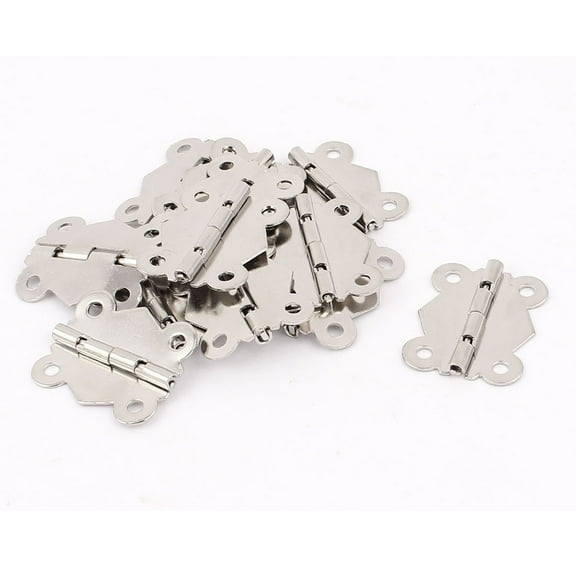 Unique Bargains Metal Butterfly Shape Furniture Gate Closet Door Hinges Silver Tone 13Pcs