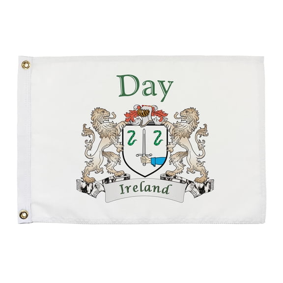 Day Irish Coat of Arms Small White Flag - 16"x10.5" inches