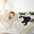 thumbnail image 4 of Homewish Wild Animal Bear Queen Comforter Set,Old Wooden Board Bedding Sets,Black Beige Bedding Comforter Set For Teens,Luxury Bedroom Decor Reversible,3-Piece, 4 of 8