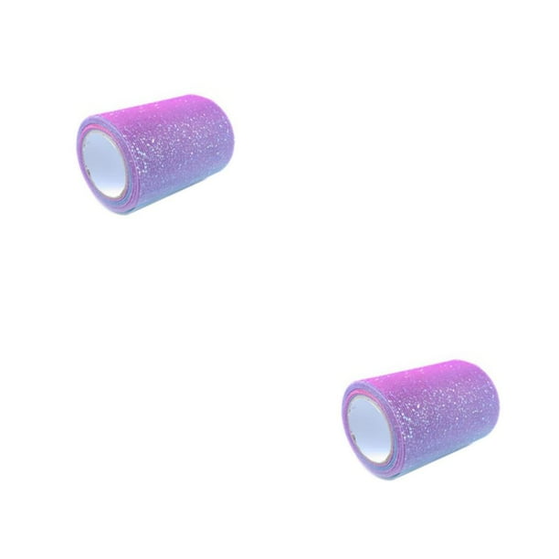 Bearachild Rollo de tul tela brillante tules ahuecados lentejuelas brillantes arcoíris rollos transpirable ligero vestido decoraciones fiesta de Rojo Púrpura Azul 2Conjunto
