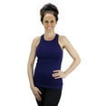 thumbnail image 2 of Ms Lovely Women's Super Soft High-Neck Racerback Workout Gym Yoga Tank Top - Dark Blue Large, 2 of 3