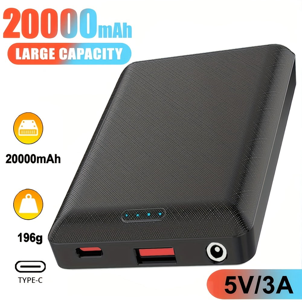 20000mAh Power Bank Portable Charge DC5V 3A Output USB output Type C output Portable Charger Phone External Battery Pack for Heating Vest Jacket Scarf Gloves Electric Heating Equipment