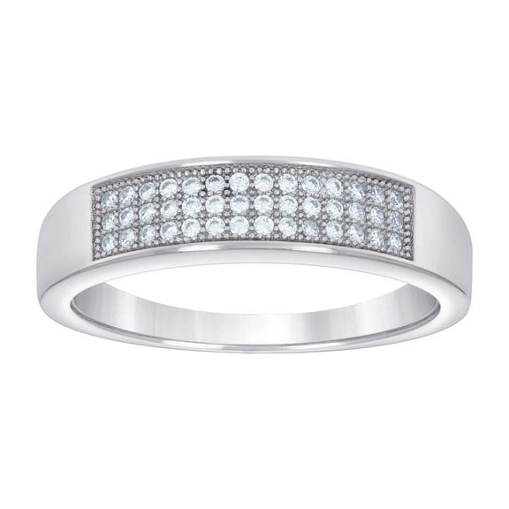 925 Sterling Silver Mens 0.30ct Moissanite Fashion Wedding Band Ring 5.1mm Long Size 6 Wedding Band for Men