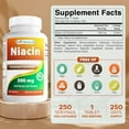 thumbnail image 2 of Best Naturals Niacin 500mg Tablets, Flush Support, Non-GMO, Gluten Free, 250 Count, Unflavored, 2 of 8