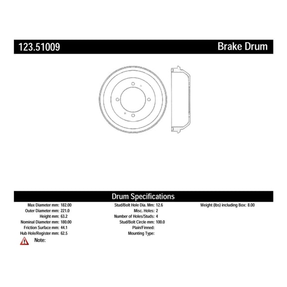Brake Drum Fits select: 2000-2002 HYUNDAI ACCENT