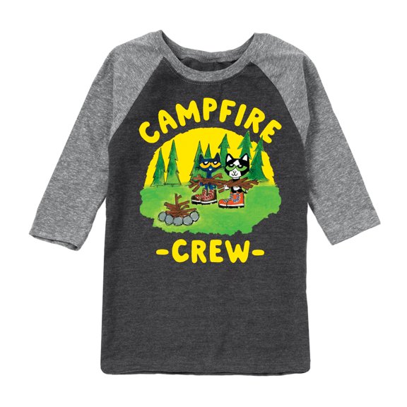Pete The Cat - Campfire Crew - Toddler And Youth Raglan Graphic T-Shirt