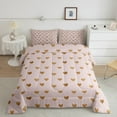 thumbnail image 2 of jejeloiu Kawaii Loves Pattern Bedding Comforter Set,Cute Heart Print Twin Comforter Sets,Pink Gold Bedding Set For Girls Teens,Super Cozy Room Decor Reversible,2-Piece, 2 of 8