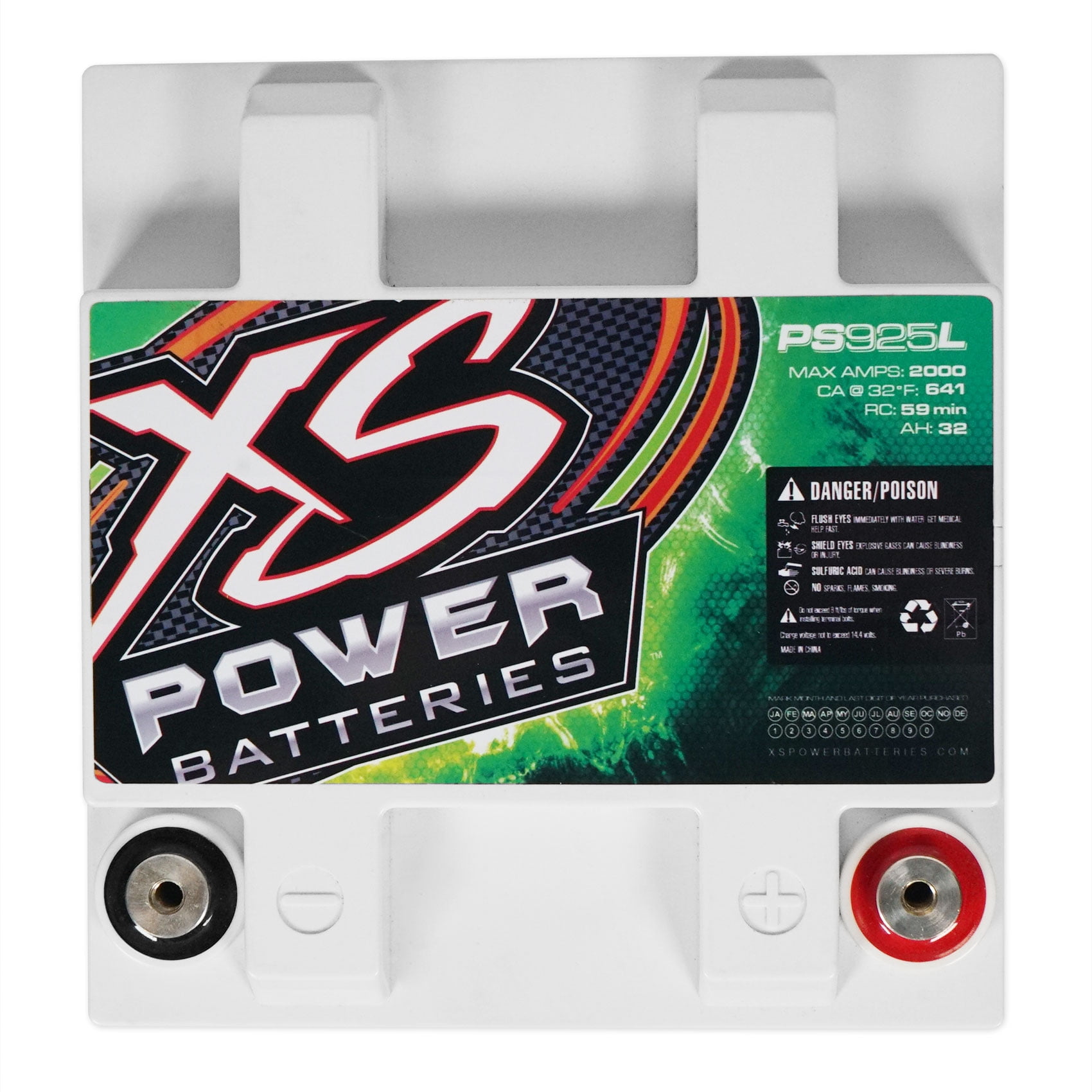 XS Power AGM 12 Volt Automotive Battery, 550 CCA, Top Post for Car