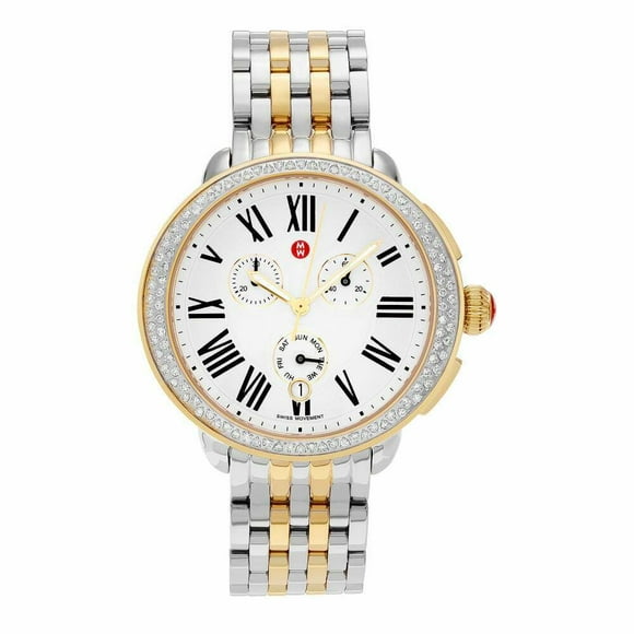 Michele Serein Diamond Two Tone Roman Numeral Dial Ladies Watch (MWW21A000008)
