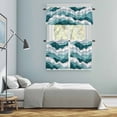 thumbnail image 5 of Turquoise Ombre Kitchen Curtains Sets for Windows 36 Inch Length, Modern Geometric Moire Abstract Art Rod Pocket Window Treatments Tier Curtains and Valances Set for Bedroom/Bathroom, 5 of 8