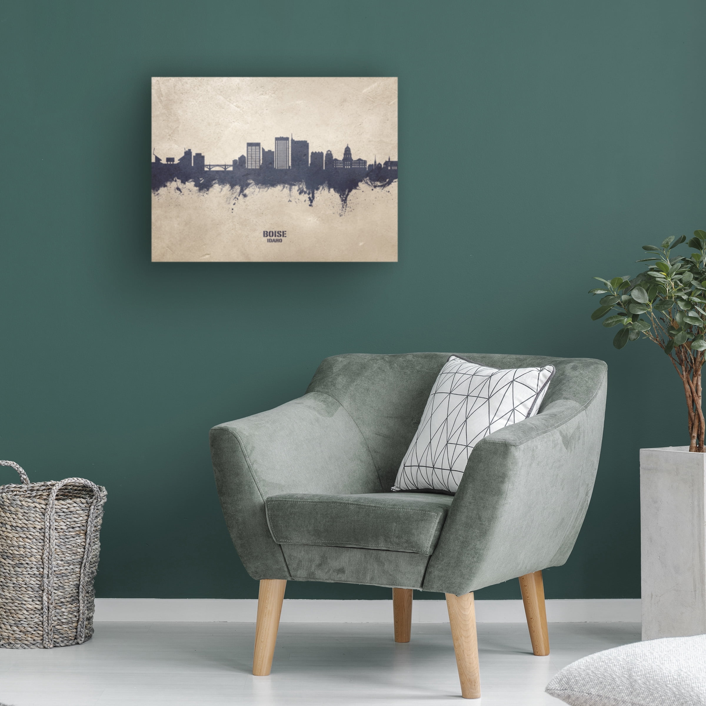 Michael Tompsett 'Boise Idaho Skyline Concrete' Canvas Art