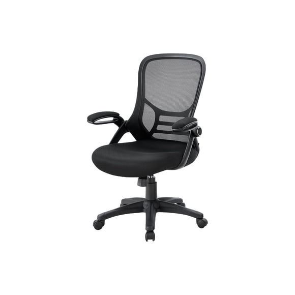 Monarch Specialties - Chaise De Bureau, Pivotant, Accoudoir, Hauteur Réglable, Ergonomique, Travail, Maillé Noire, Métal Noir, Contemporain, Moderne