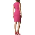 thumbnail image 3 of INSPIRE CHIC Women's Sleeveless Sheath Wear-to-Work Dress Boat Neck Casual Dress M Hot Pink, 3 of 6