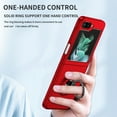 thumbnail image 6 of Allytech Galaxy Z Flip 6 Case With Ring Holder Stand Shockproof Protective Anti-Scratch Hybrid Case Cover for Samsung Galaxy Z Flip 6 - Red, 6 of 9