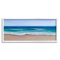 thumbnail image 3 of Stupell Industries Vibrant Blue Beach Coast Ocean Shoreline Panoramic Painting, 24 x 10, Design by Lauren Jane, 3 of 5