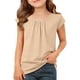 thumbnail image 2 of Camiseta Plegada de Color Sólido Estilo de Vestido de Verano de Manga Corta para Niños con Cuello Redondo Y Detalle Encofrado, Punto Suave Transpirable para Niños Primavera Y Uso Diario, 2 of 7