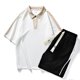 thumbnail image 4 of Ropa de verano para hombres Conjuntos de 2 piezas Conjuntos casuales de polo y pantalones cortos, 4 of 5