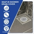 thumbnail image 4 of Juego de tapa de desagüe de ducha 4-1/4", 2 Pcs de acero inoxidable 304 redonda atornillable tapa de desagüe de ducha con tornillos para pisos de baño, jardines paisajísticos, caminos, patios, plata, 4 of 6