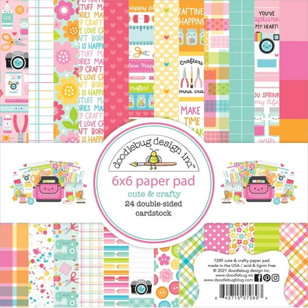 UPC: 0842715072893 | Doodlebug Cute & Crafty Paper Pad 6×6