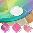 thumbnail image 4 of Rainbow Tie Dye Swirl Pattern Round Fitted Tablecloth with Elastic Edge,Dining Table Cover Waterproof,Outdoor Round Tablecloth for Camping,Dining,Indoor and Outdoor, 4 of 7