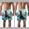 thumbnail image 3 of luoweisi Men's Beach Shorts Quick Dry Swim Trunks with Mesh Lining Sea Lion L, 3 of 5