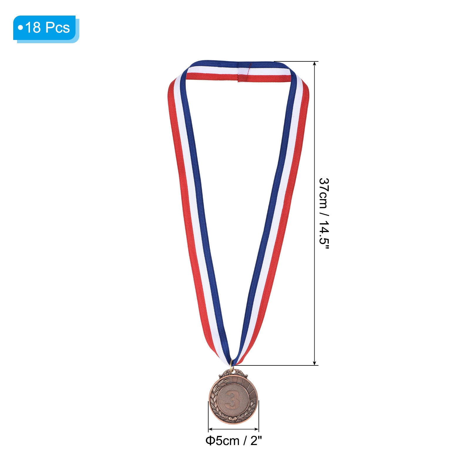 2" Bronze Winner Award Medals  Style Medals 3rd Prizes with Ribbon 18 Pack